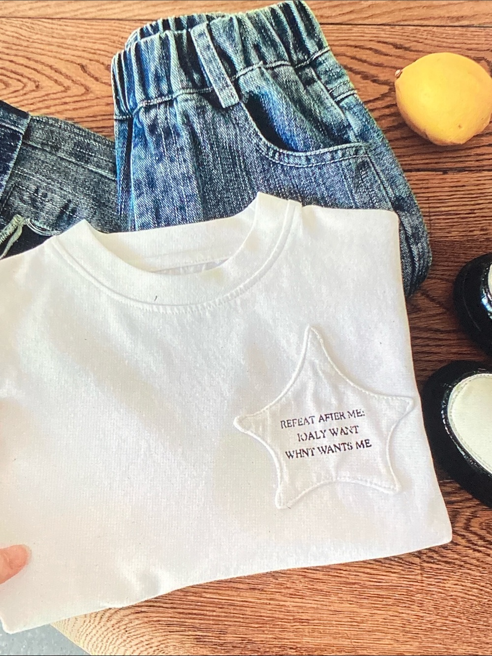 White Star Patch Short Sleeve Tee for Kids - Picture 9 of 9